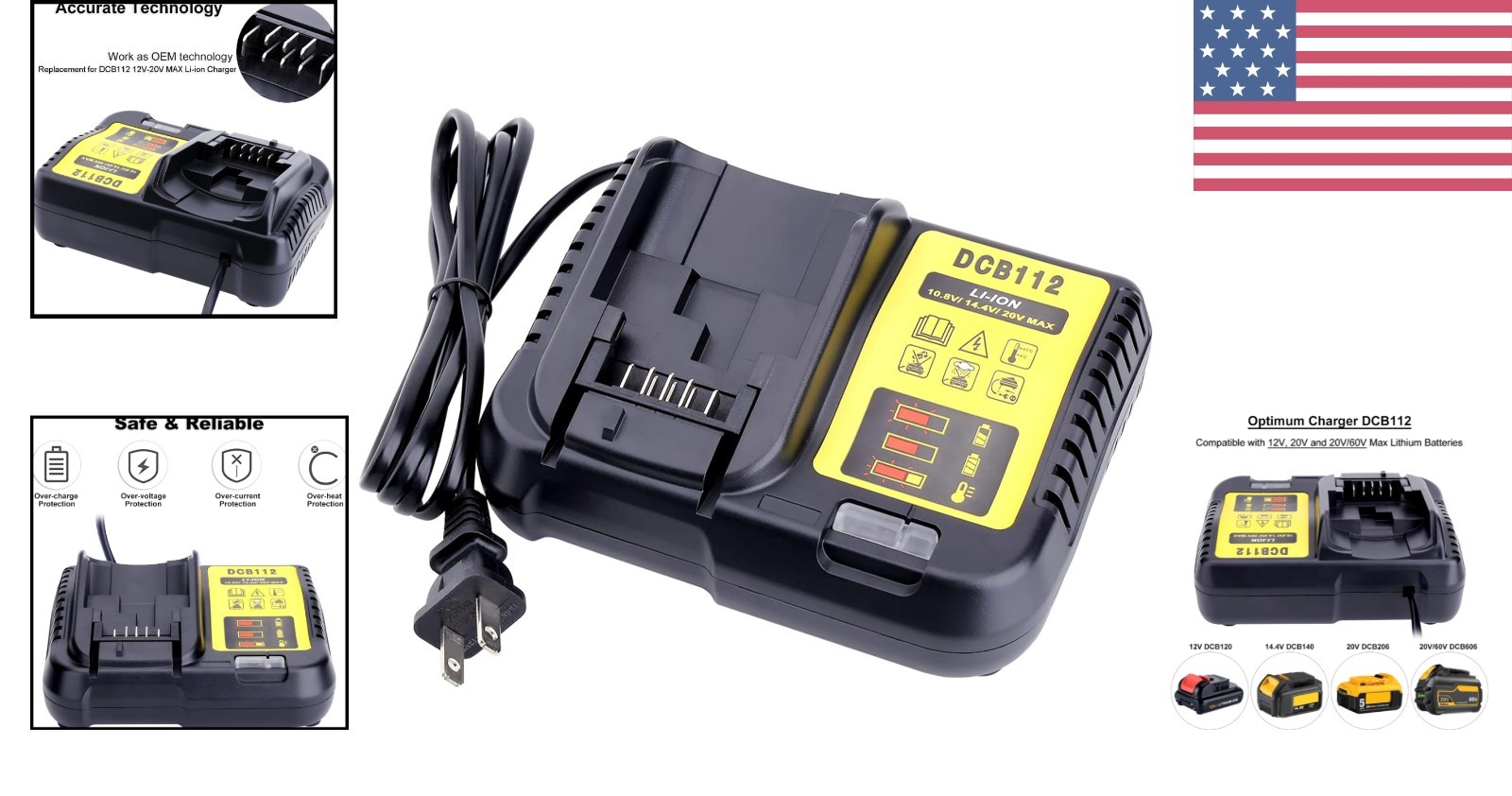 Compact 20V Max Lithium-Ion Charger – Fast 2-Hour Charge with LED Indicator