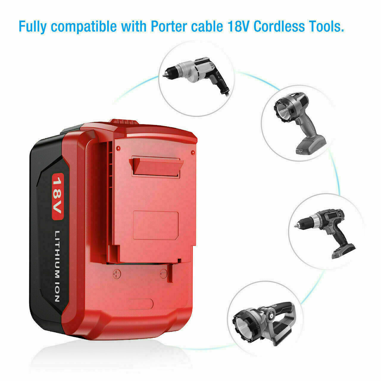 2Pack 18 Volt 8.0Ah Battery for Porter Cable 18V PC18BLX PC18BL OR Charger