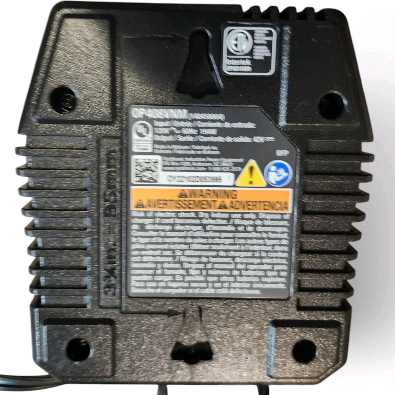 Ryobi OP406A 40V Lithium-Ion Rapid Charger, New O.B.