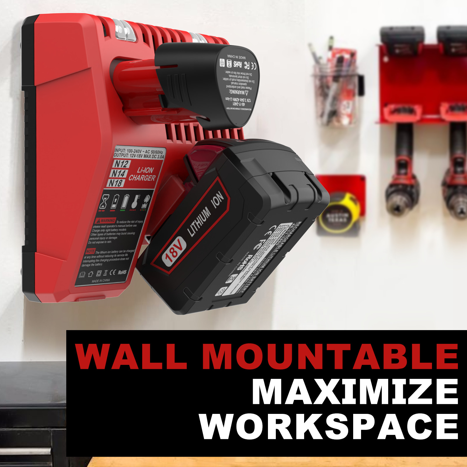 For Milwaukee For M18 For M12 Multi-Voltage Rapid Battery Charger 48-59-1812