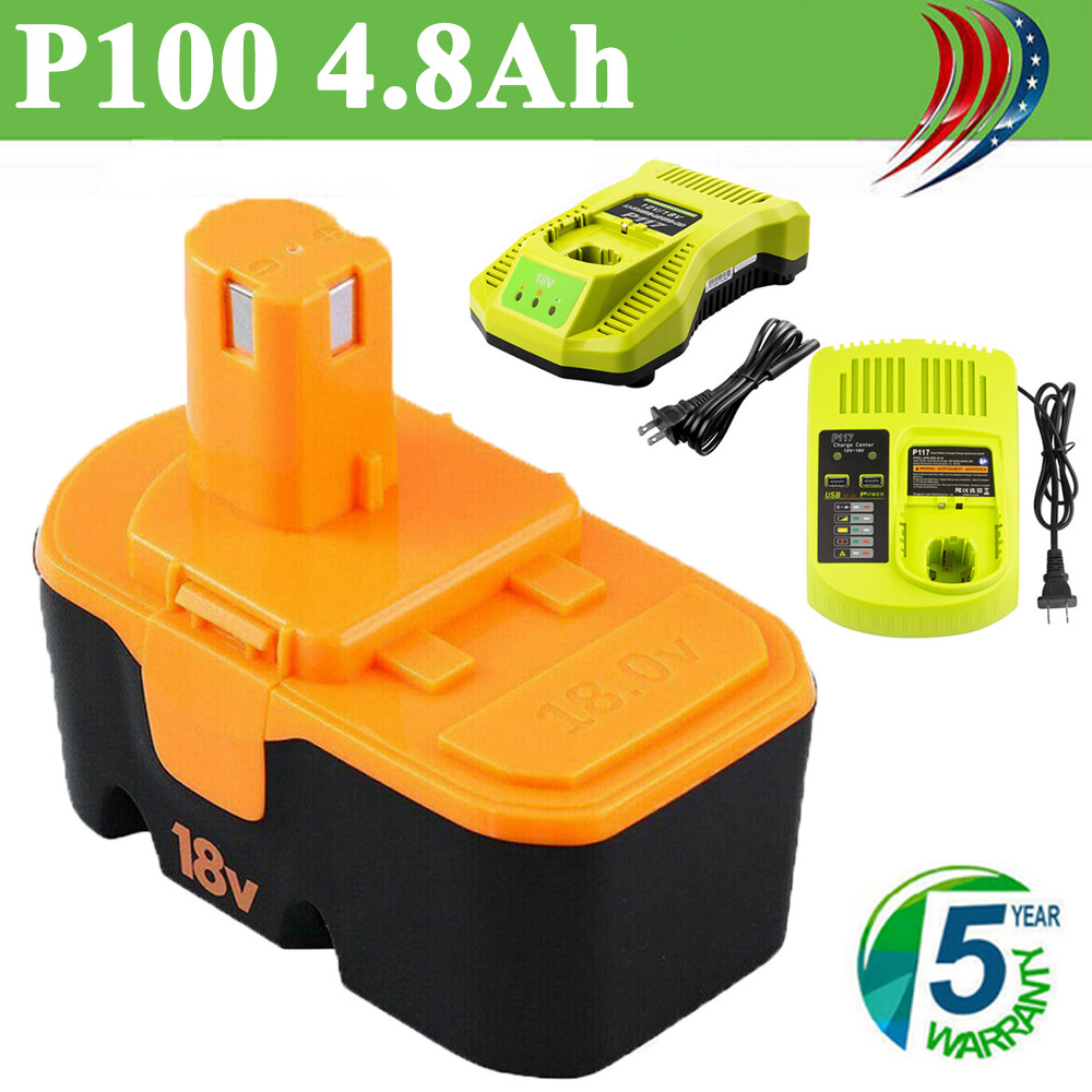 1-2Pack 4.8Ah for Ryobi Replace 18V PLUS NIMH P100 P117 ABP1801 Battery