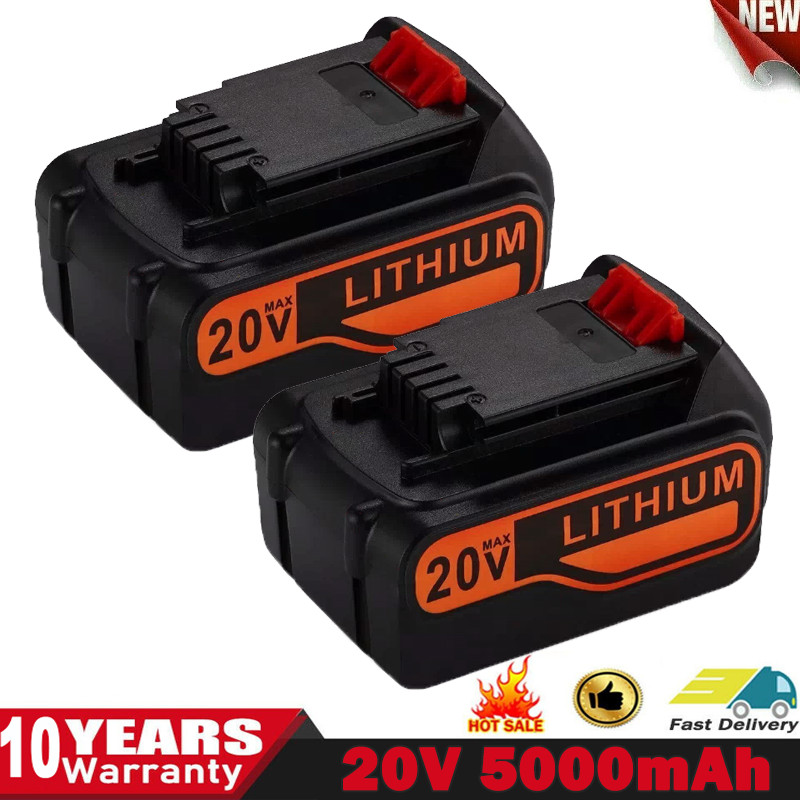 2x 20V for Black and Decker 20 Volt 5AH MAX Lithium Battery LBXR20 LB20 LB2X4020