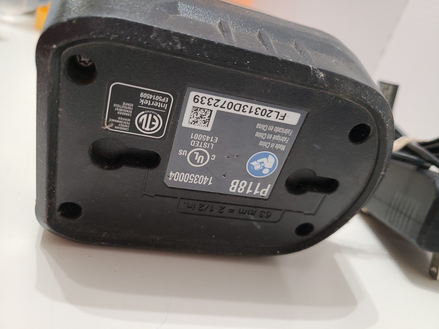 Ryobi ONE+ Lithium+ 18V Battery Charger P118B Single-Battery Wall Mount 120V