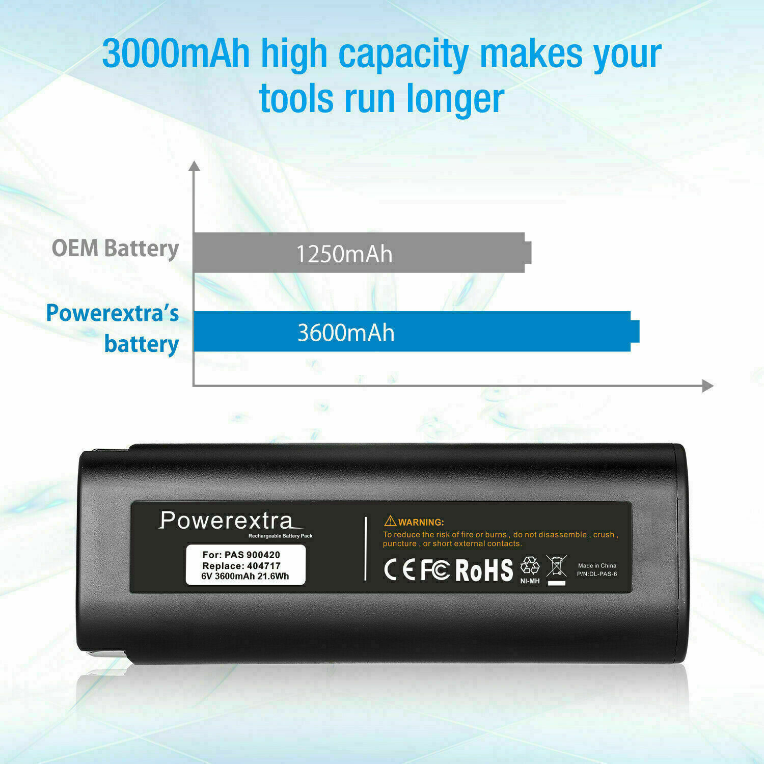 4000mAh/4800mAh For Paslode Impulse 6V 404717 Ni-MH Battery Nailer 900400 900420