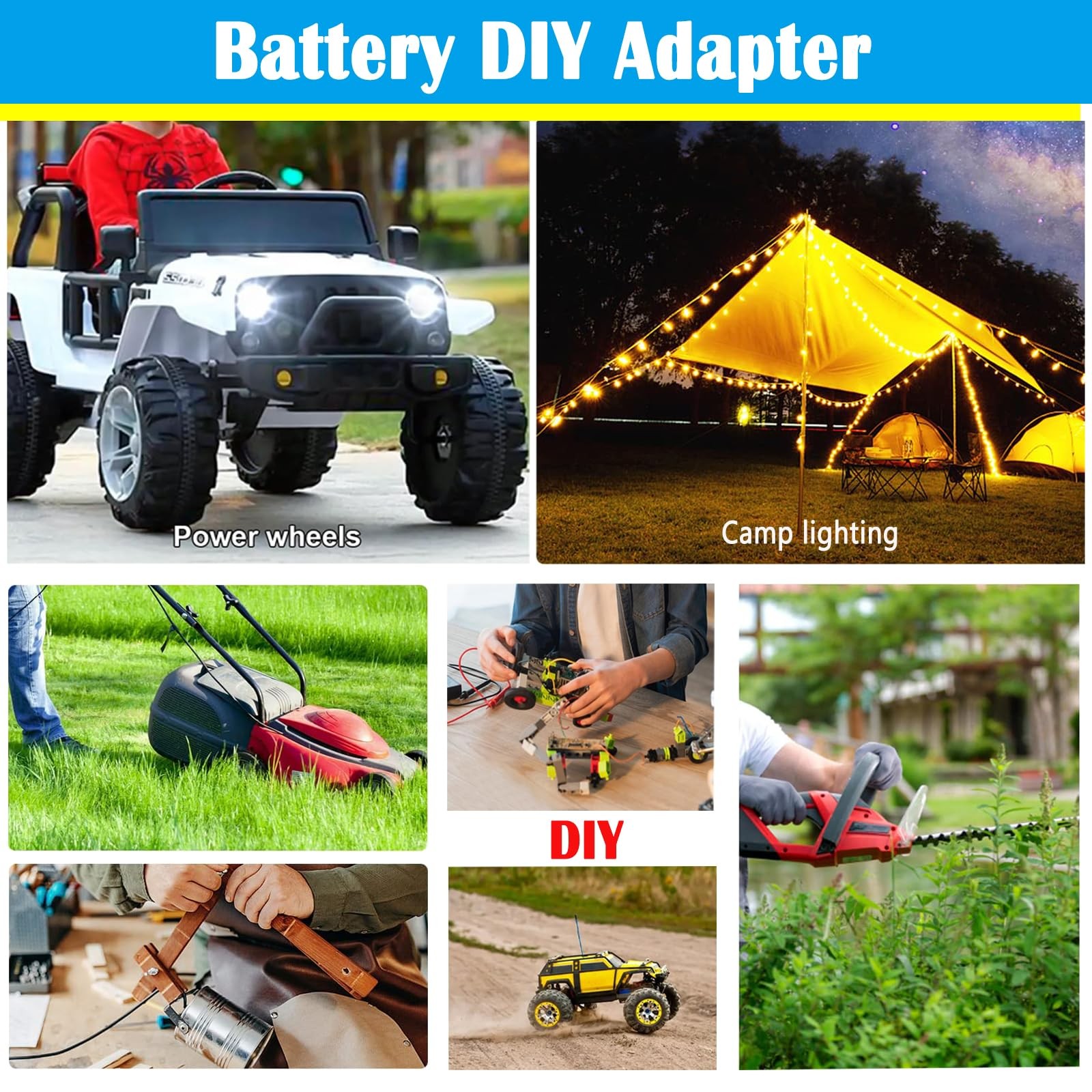 MgcSTEM Low Voltage Protection Power Wheels Battery Adapter Compatible Yellow