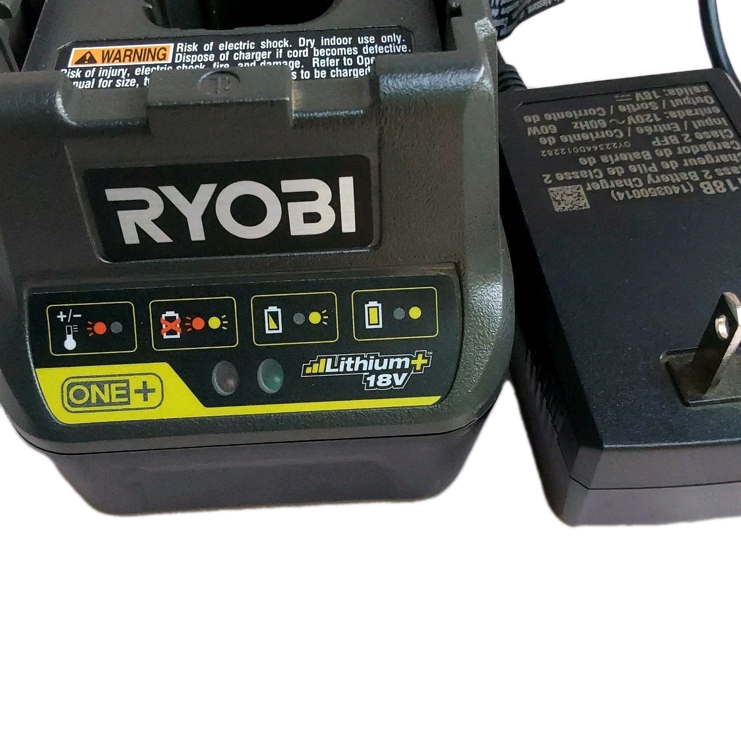 Ryobi One 18V Battery Charger OEM P118B Genuine Model One + -TESTED