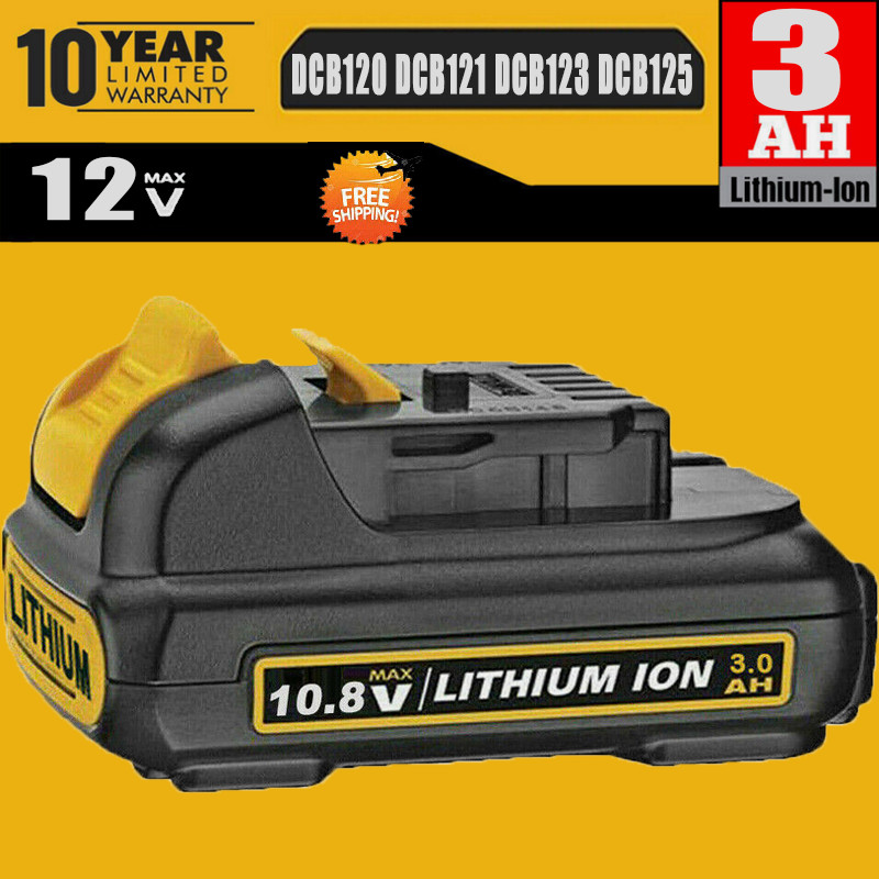3.0Ah Lithium For DEWALT DCB120 12V 12 Volt Battery DCB127-2 Cordless Tool New