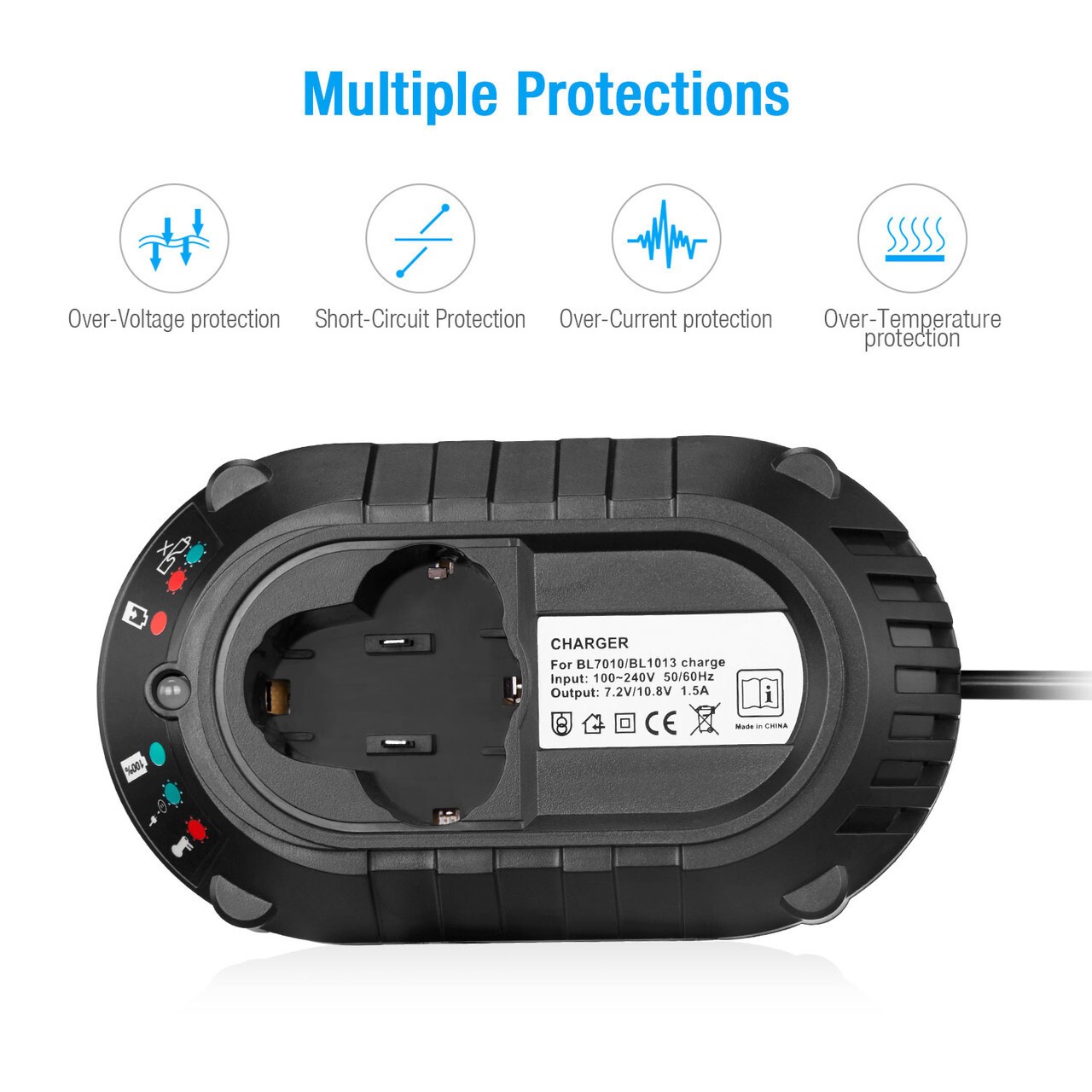 For Makita Li-ion Battery Charger 10.8V-12V BL1013 BL1014 DC10WB BL7010F DC10WA