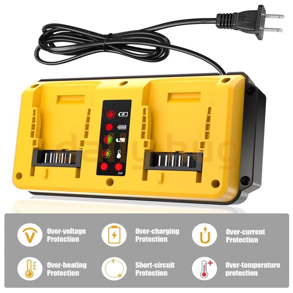 90W Fast Charger for DeWalt 20V Battery Charger Dual Port DCB207 DCB206 DCB204