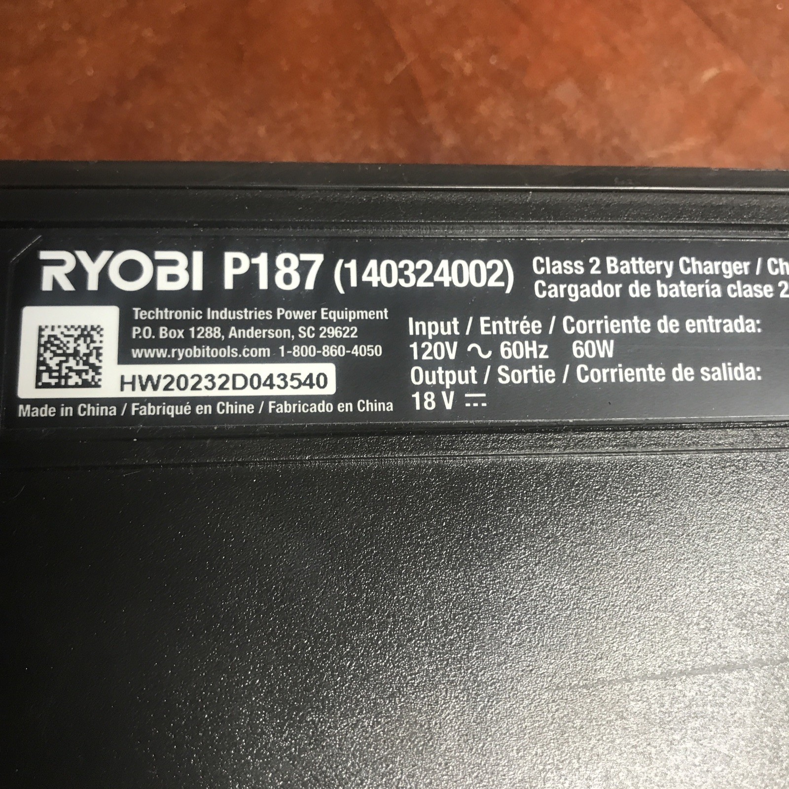 Use OEM Ryobi P187 Evercharge Wall Mount Battery Charger for P718 Stick Vacuum