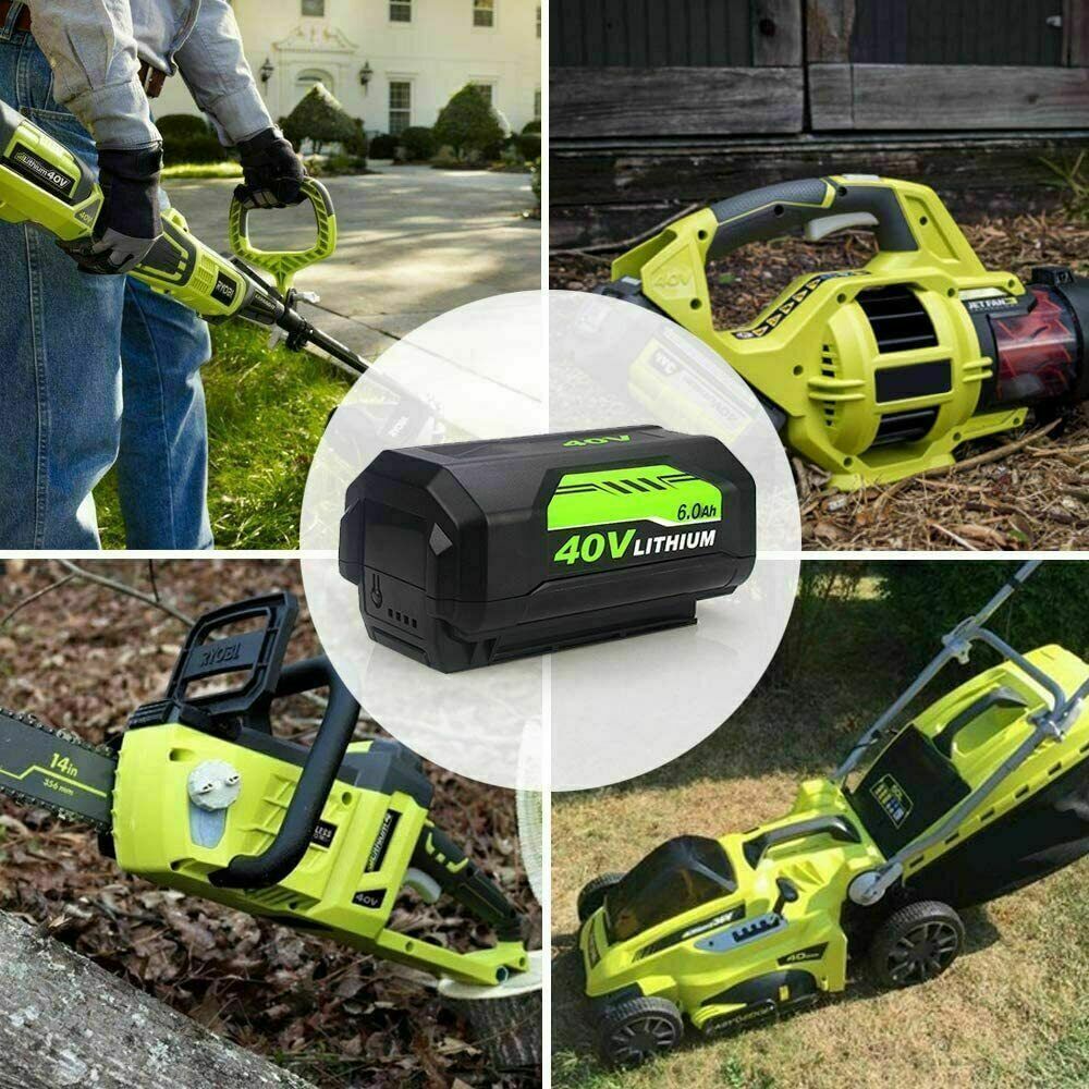 8.0Ah Battery 40 Volt for Ryobi 40V Lithium OP40602 Battery with LED / Charger