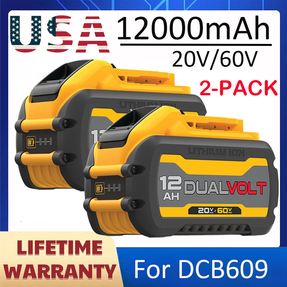 2x 12.0AH For DEWALT DCB612 20V/60V MAX FLEXVOLT Lithium-Ion DCB609-2 Battery/