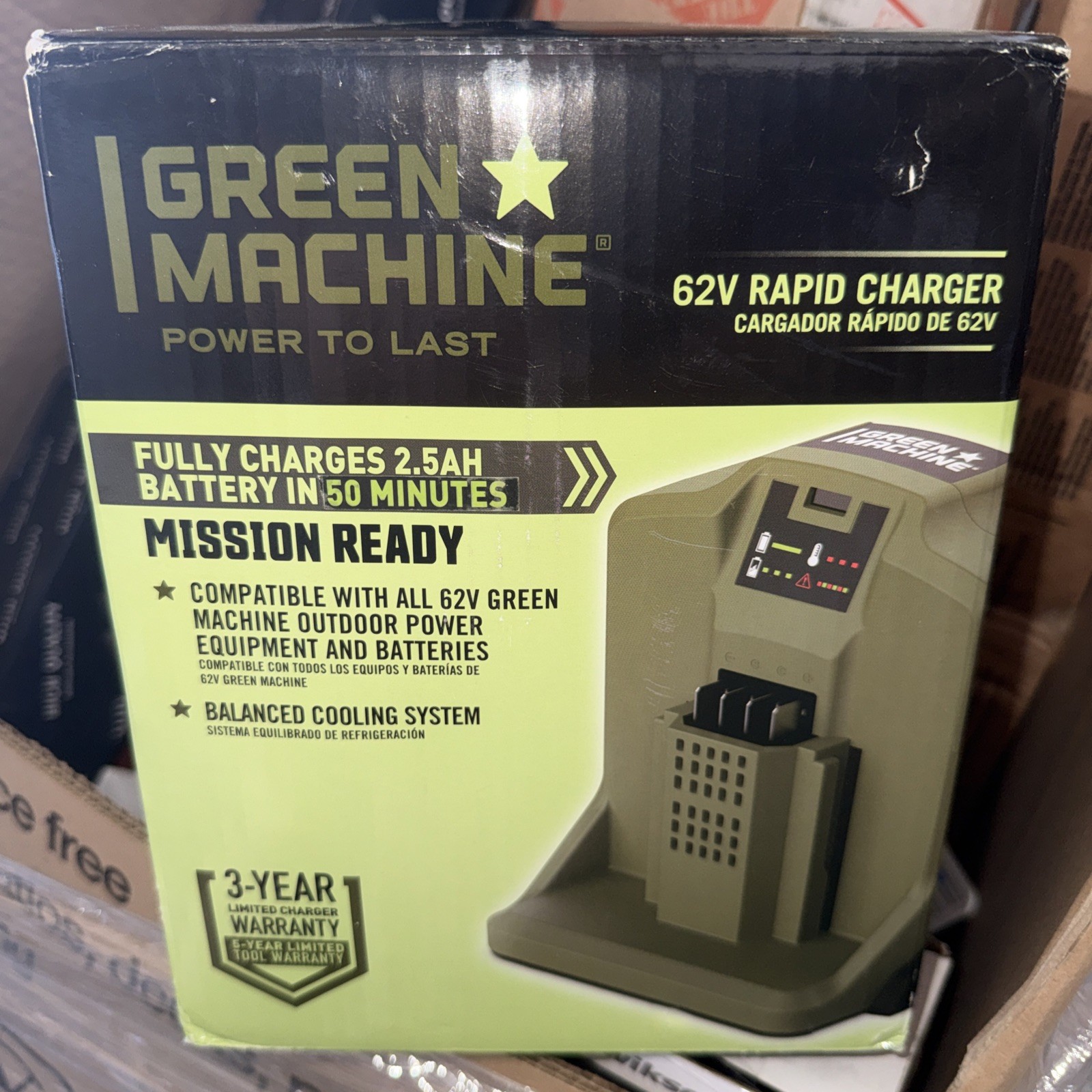 New Green Machine 62V Charger with Cooling Fan (GMBC6200)