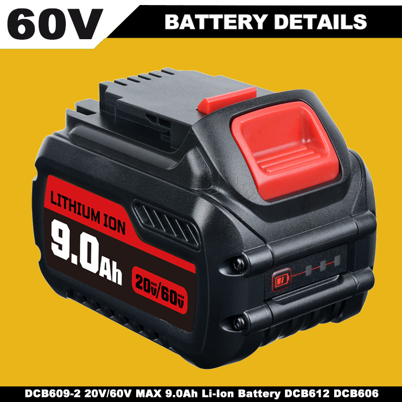 9Ah For DeWalt 20V 60V DCB609-2 20V/60V MAX 9.0Ah Li-Ion Battery DCB612 DCB606