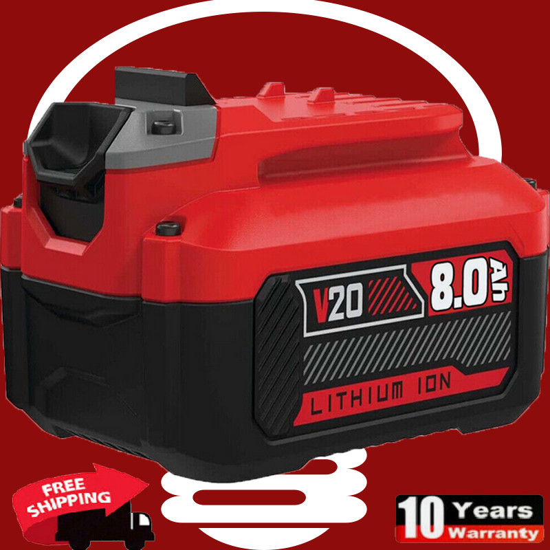 8.0Ah Lithium-ion Battery For Craftsman V20 20 Volt MAX CMCB204 CMCB202 CMCB201