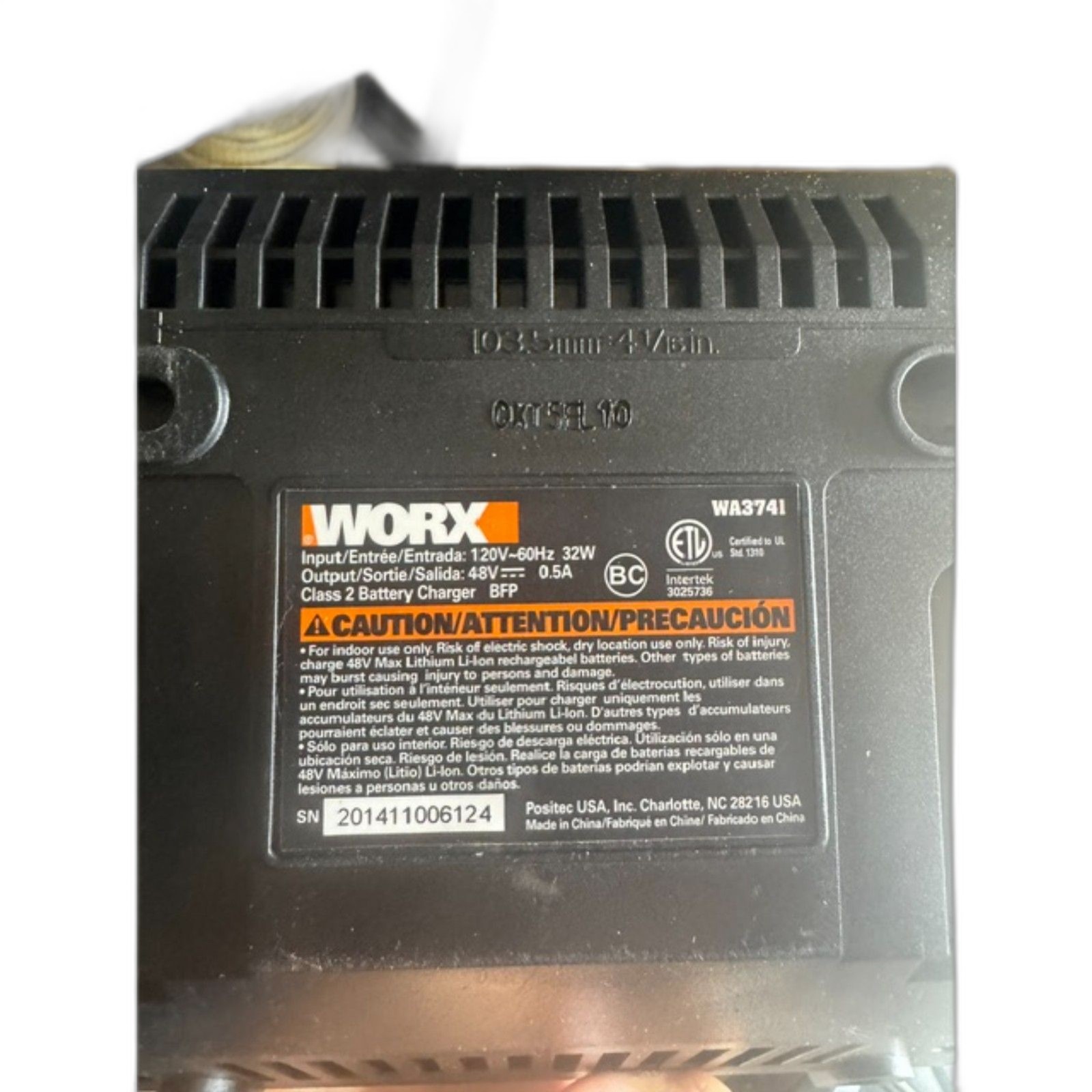 Worx WA3741 48V Max Lithium Battery Charger. Brand/Model: Worx WA3741