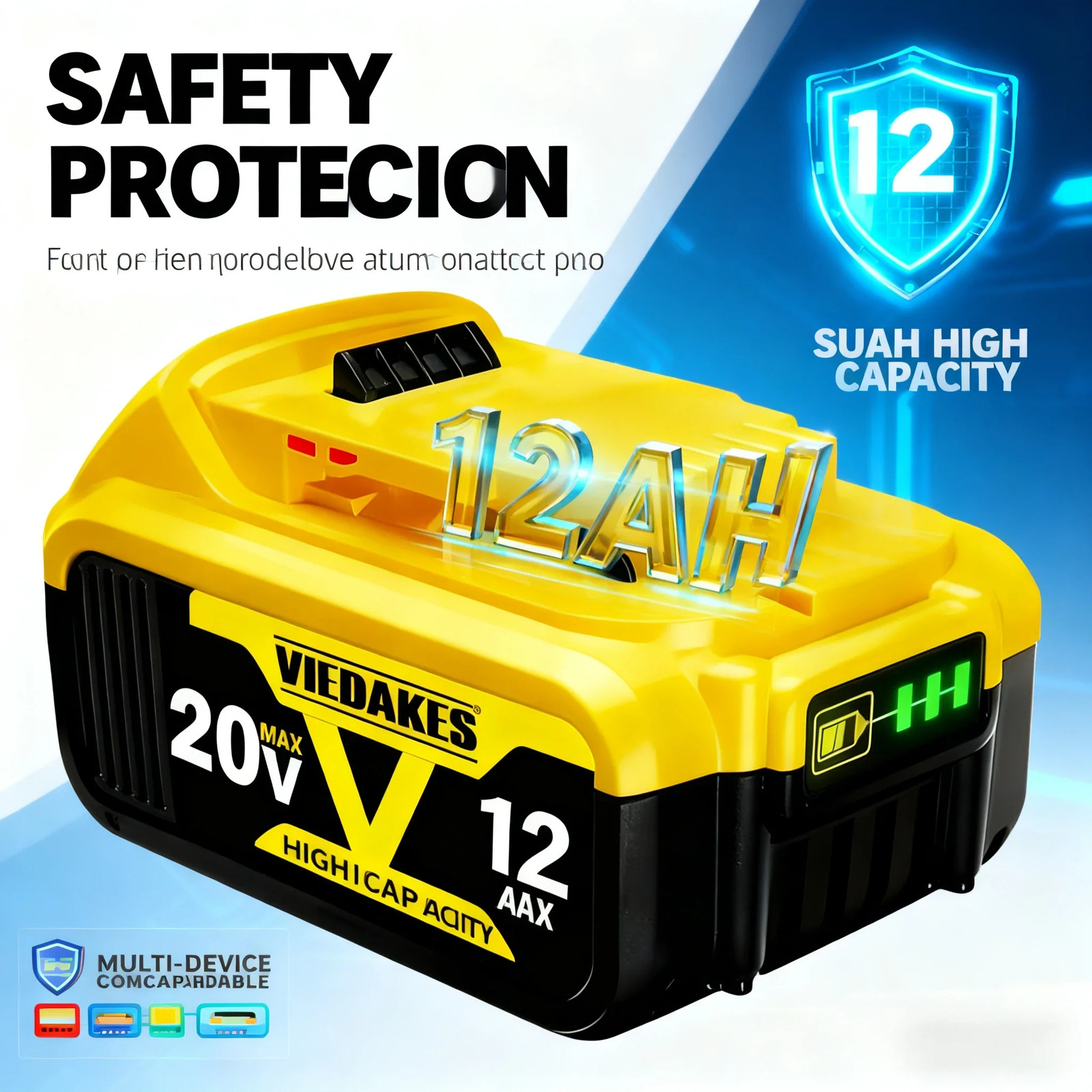 20V 12Ah Battery for DeWalt power Tools DCF887 DCG405DCD791 DCF922 20V Lithium