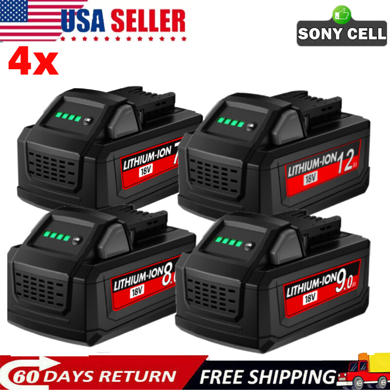 For Milwaukee for M18 Lithium 6.0AH Extended Capacity Battery 48-11-1860 1-4x US