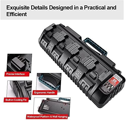 4-Port Rapid Charger for 14.4V–18V Milwaukee M18 Lithium Batteries