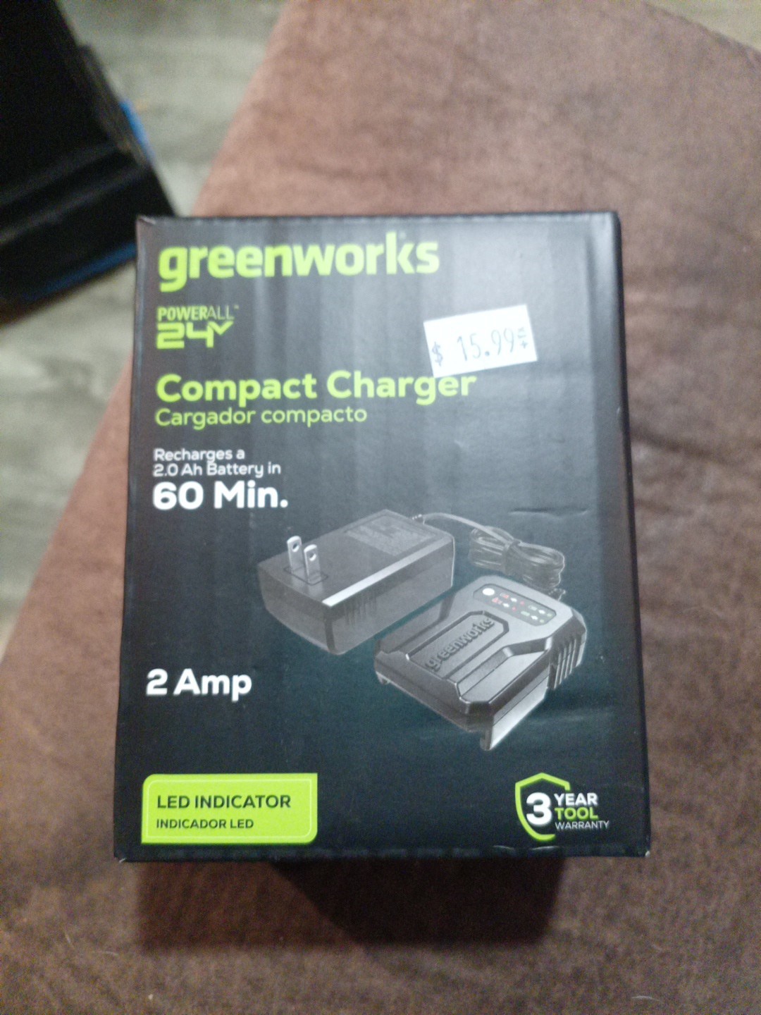 Greenworks 24V Genuine Compact Battery Charger 24 volts + owner’s manual NIB