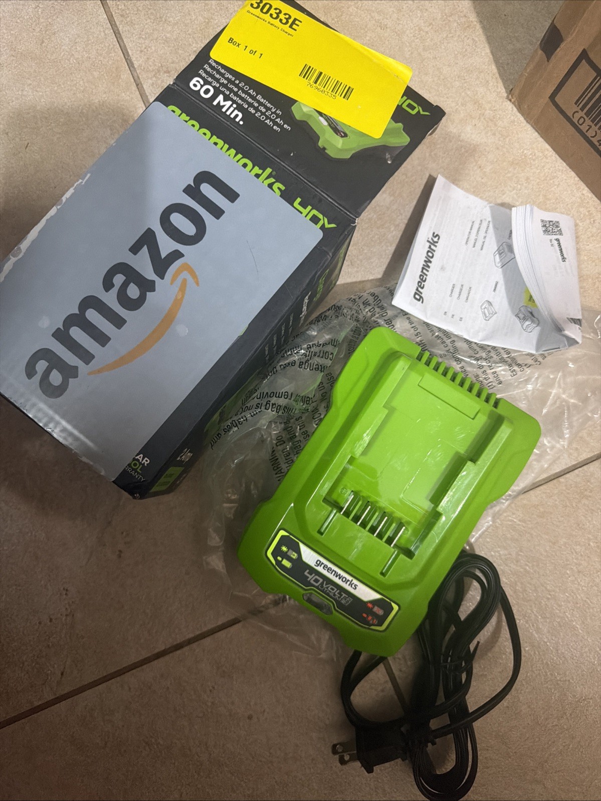 Greenworks 40 Volt OEM Battery Charger Lithium Max Model Open Box