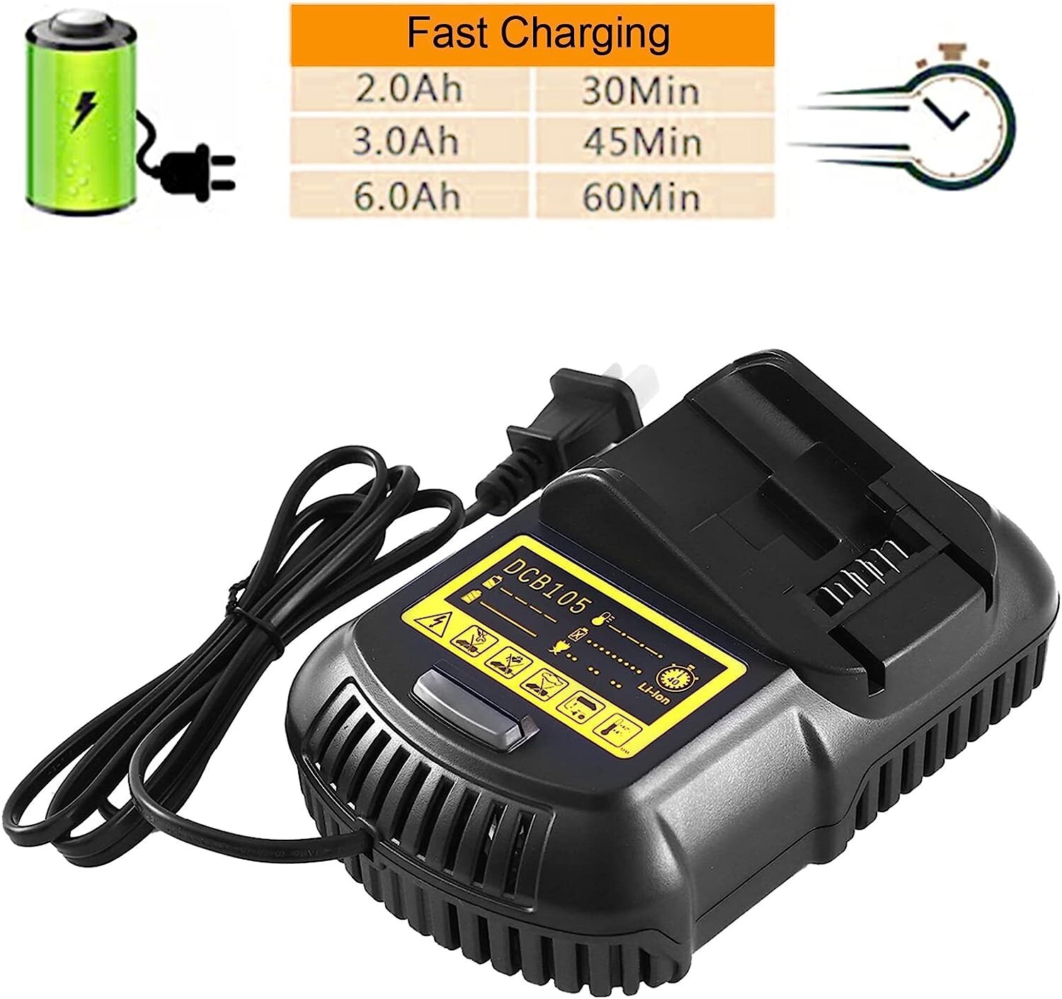 4Pack 9.0Ah for DeWalt 20V/60V MAX Battery Lithium-ion DCB609 / 4 Ports Charger