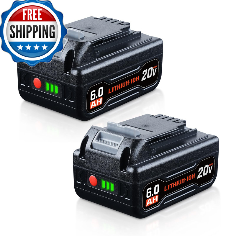 Aidmod 2-Pack Lb2X4020 6.0Ah 20V Li- Ion Battery Replacement For Black And