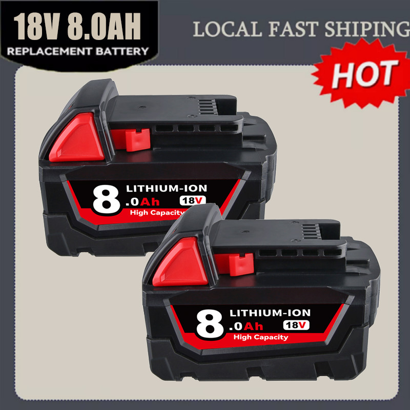 2PACK For Milwaukee For M18 Lithium 8.0AH Extended Capacity Battery 48-11-1860
