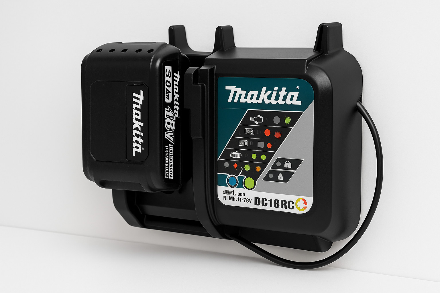 Wall Mount Holder Makita DC18RC Battery Charger | Durable Organizer