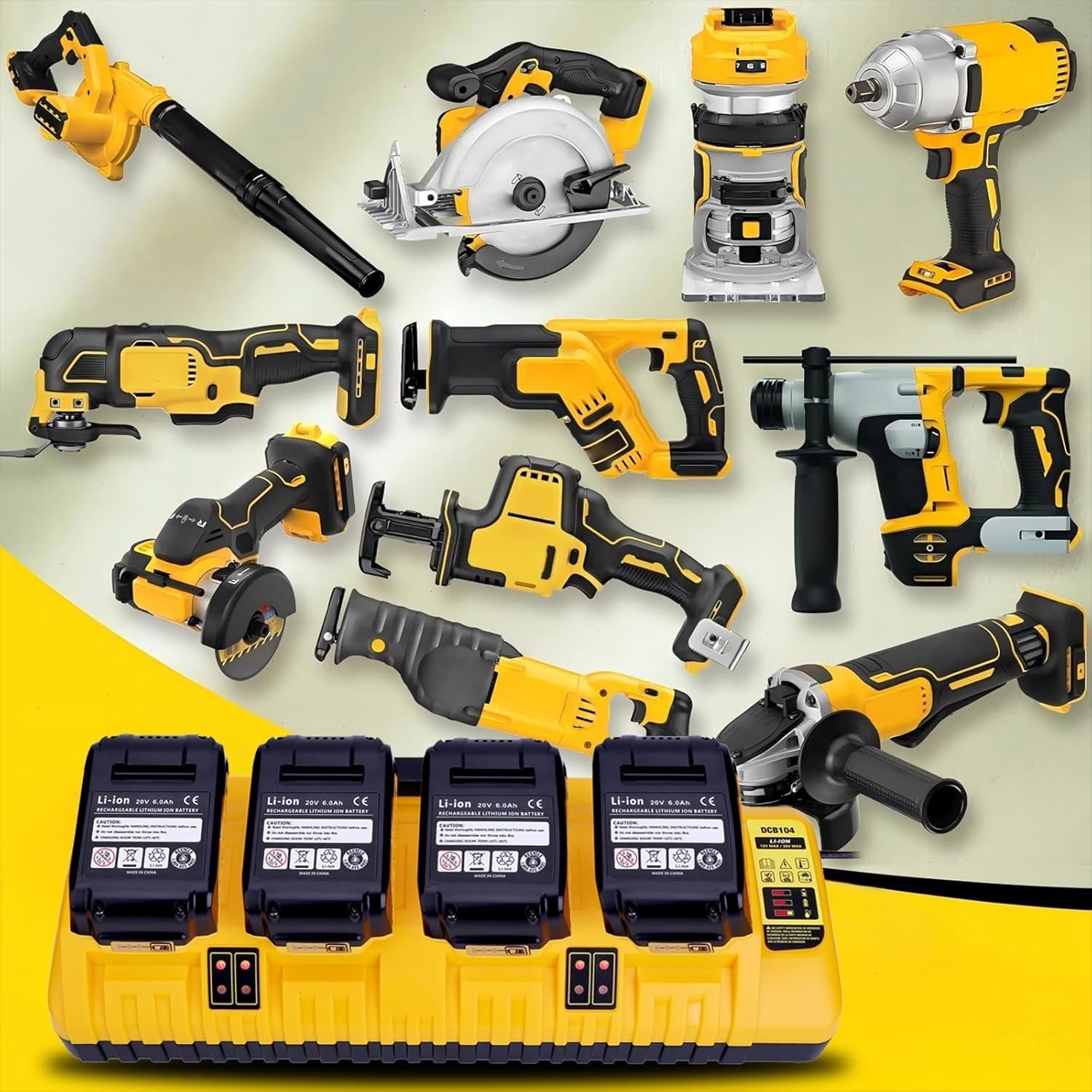 For Genuine DEWALT 4-Port DCB104 Fast Charger 12V/20V Max Lithium XR DCB205