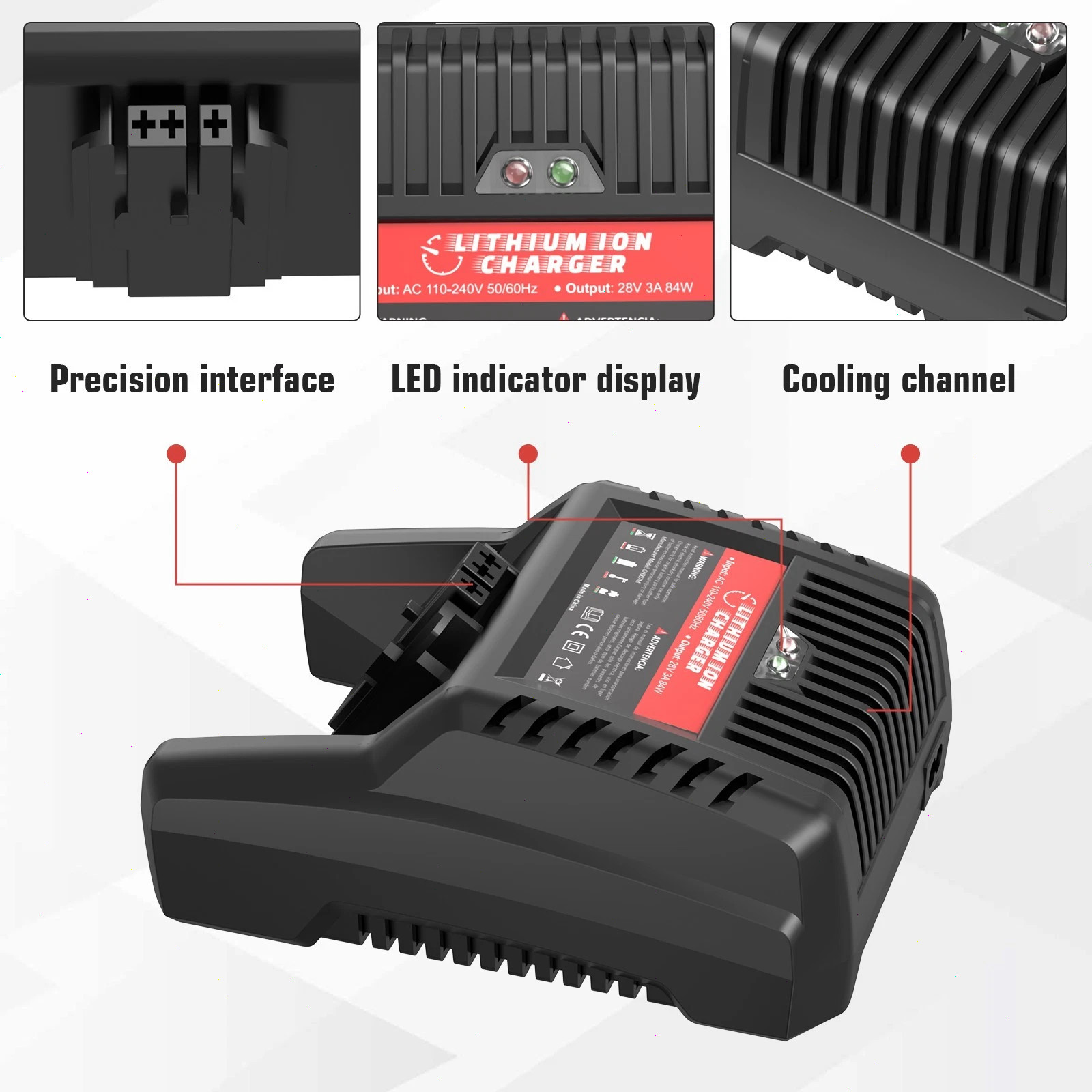 For Milwaukee 48-59-2819 M28 28-Volt Pass-Through Single-Unit Rapid Charger