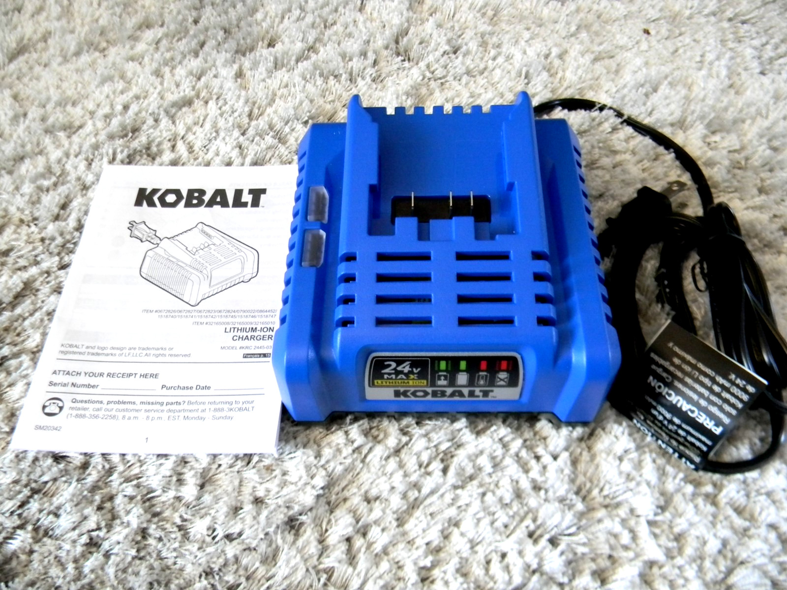 NEW Genuine KOBALT (KRC 2445-03) 24V 24Volt Lithium-Ion Battery Fast Charger