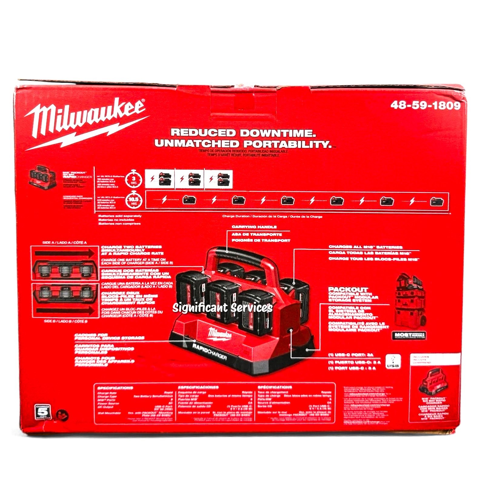 Milwaukee M18 PACKOUT Six Bay Rapid Charger
