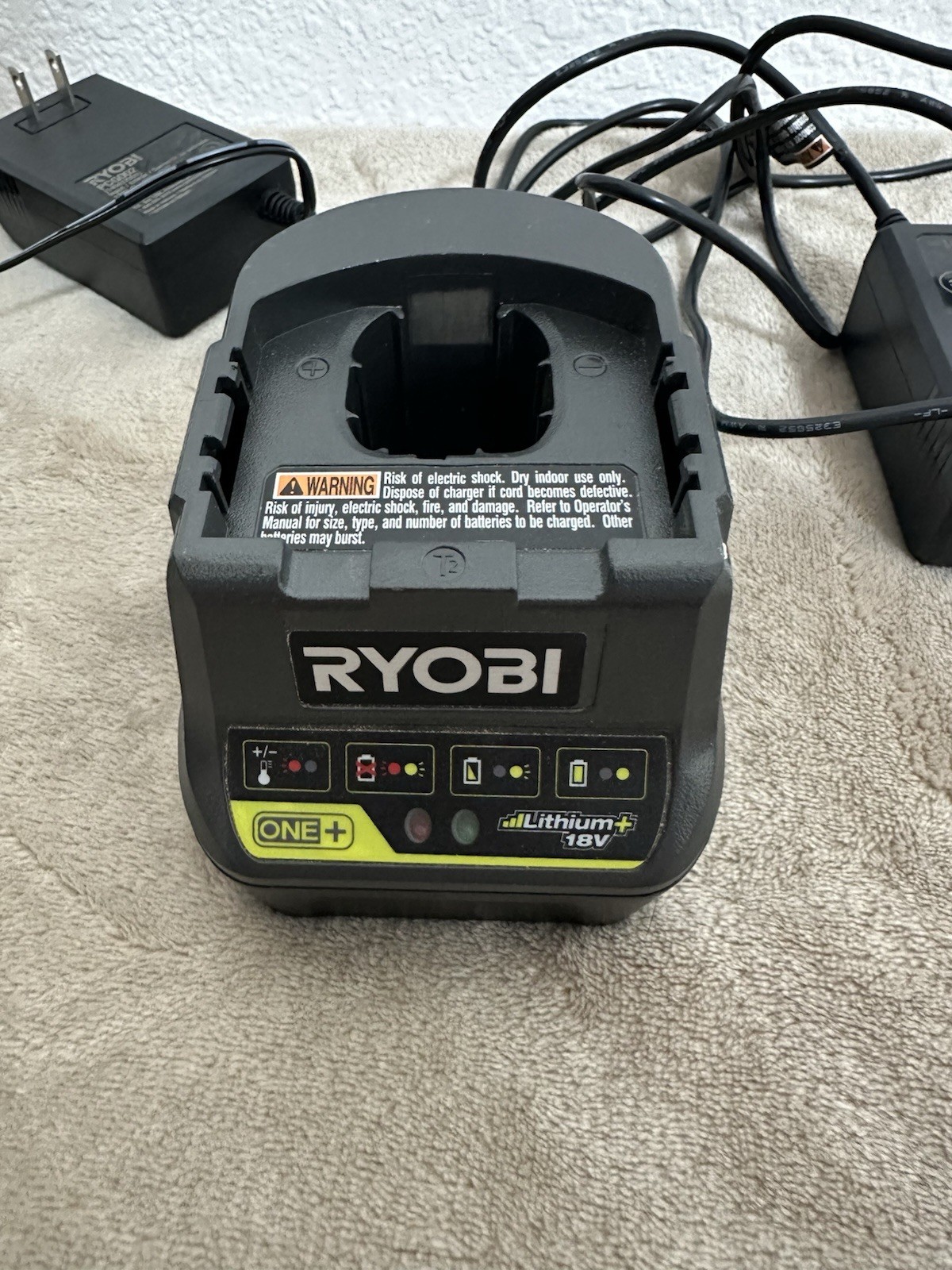 (LOT OF 3) Ryobi Battery Charger Kit – Chargers Only Working P119 PCG002 P118B