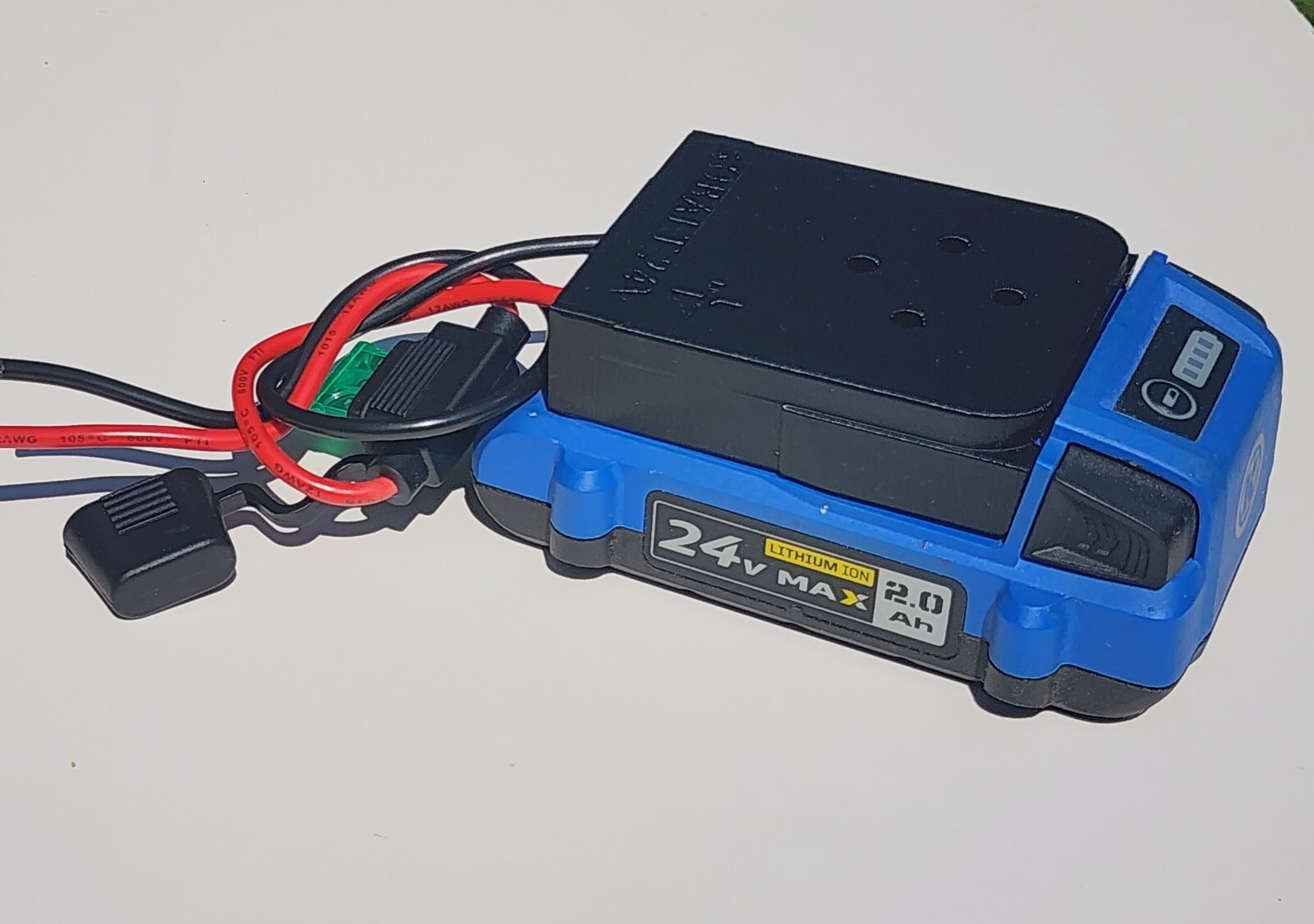 Kobalt 24V MAX Li-ion Battery Convert DIY Connection Output Adapter Fused