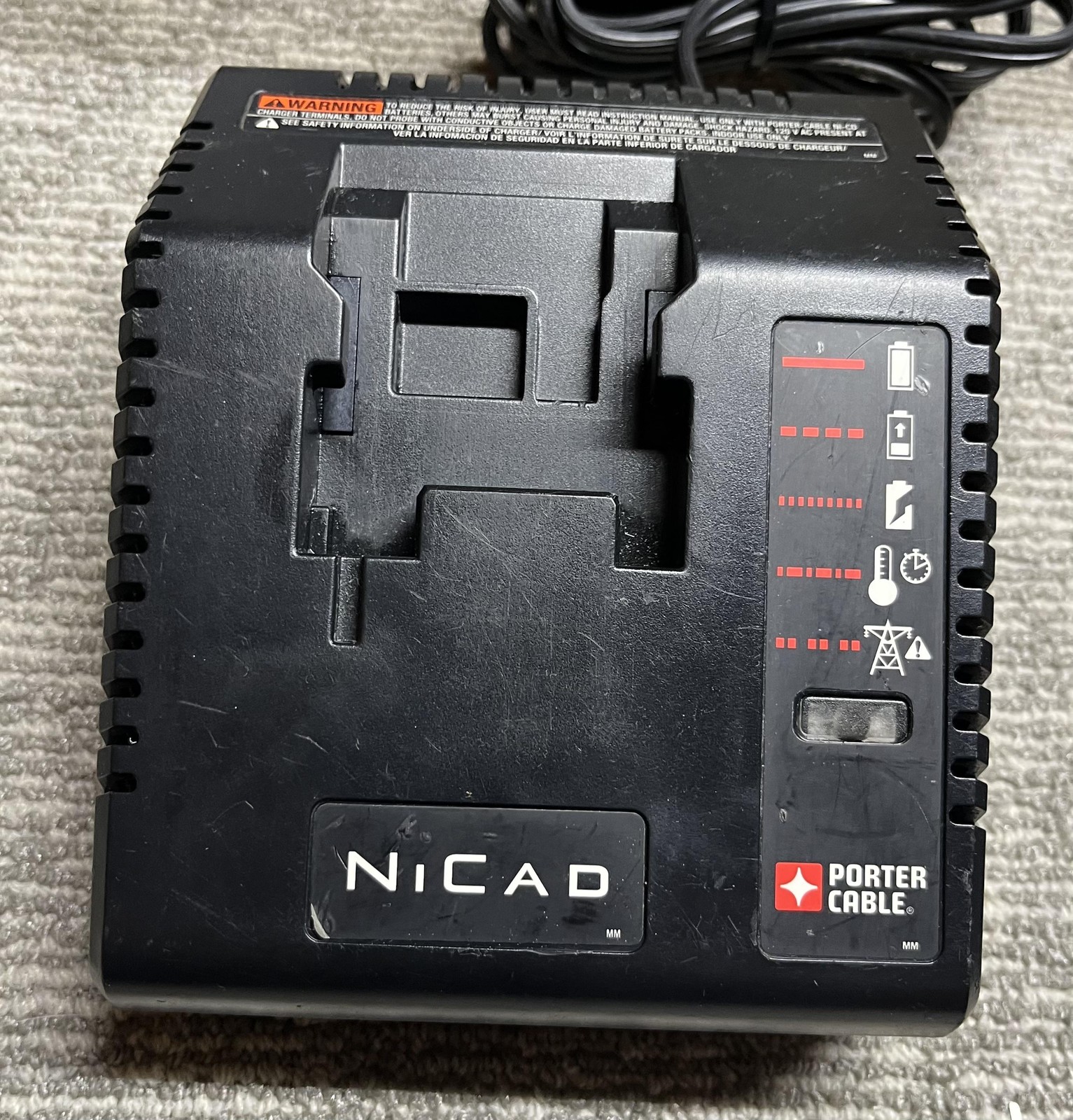 PORTER-CABLE PCMVC NiCd Battery Charger 9.6V-18V 120V AC Power Tool Black OEM