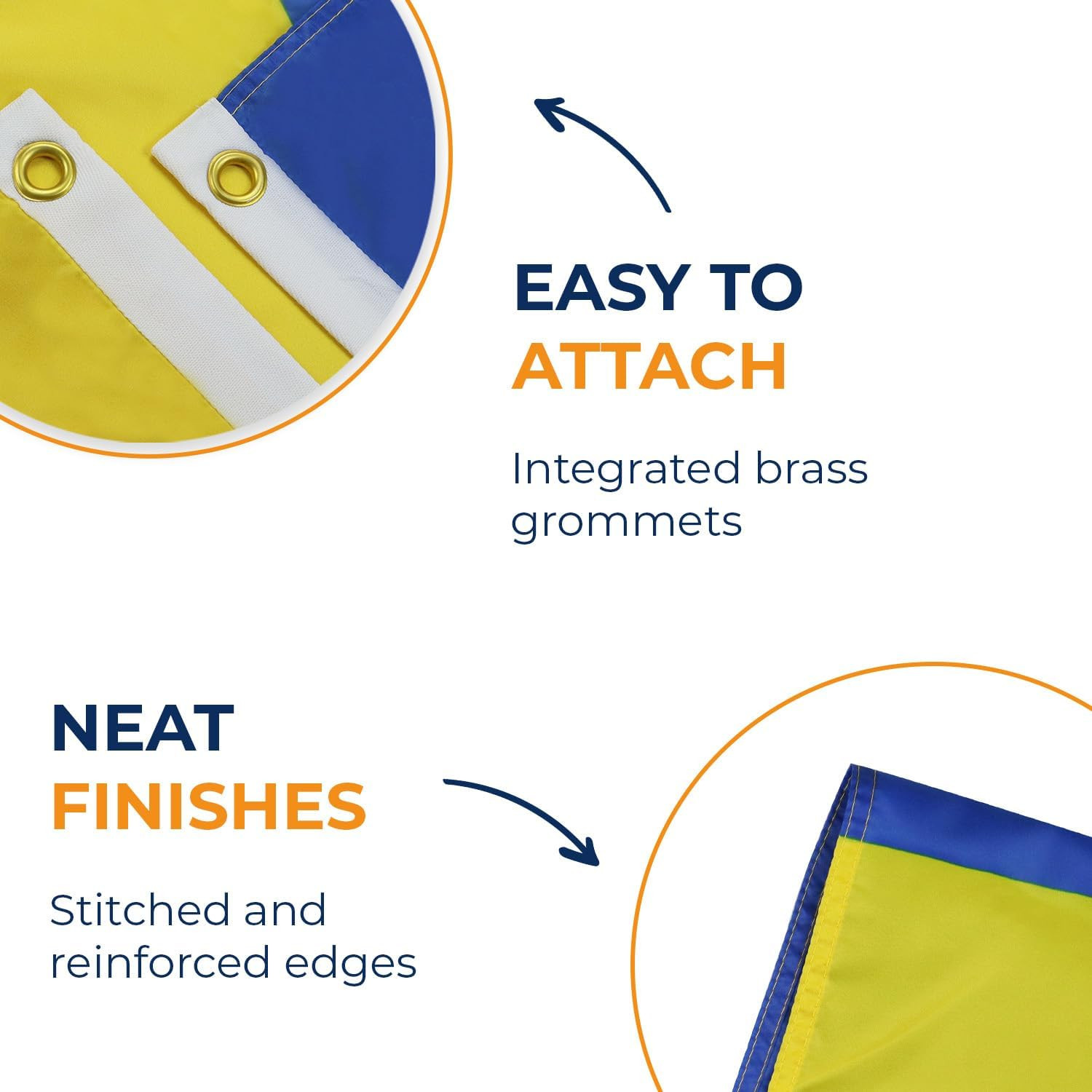 – Ukraine Flag – 2X3 Ft – 100D Polyester Ukrainian Banner with Two Metal Grommet