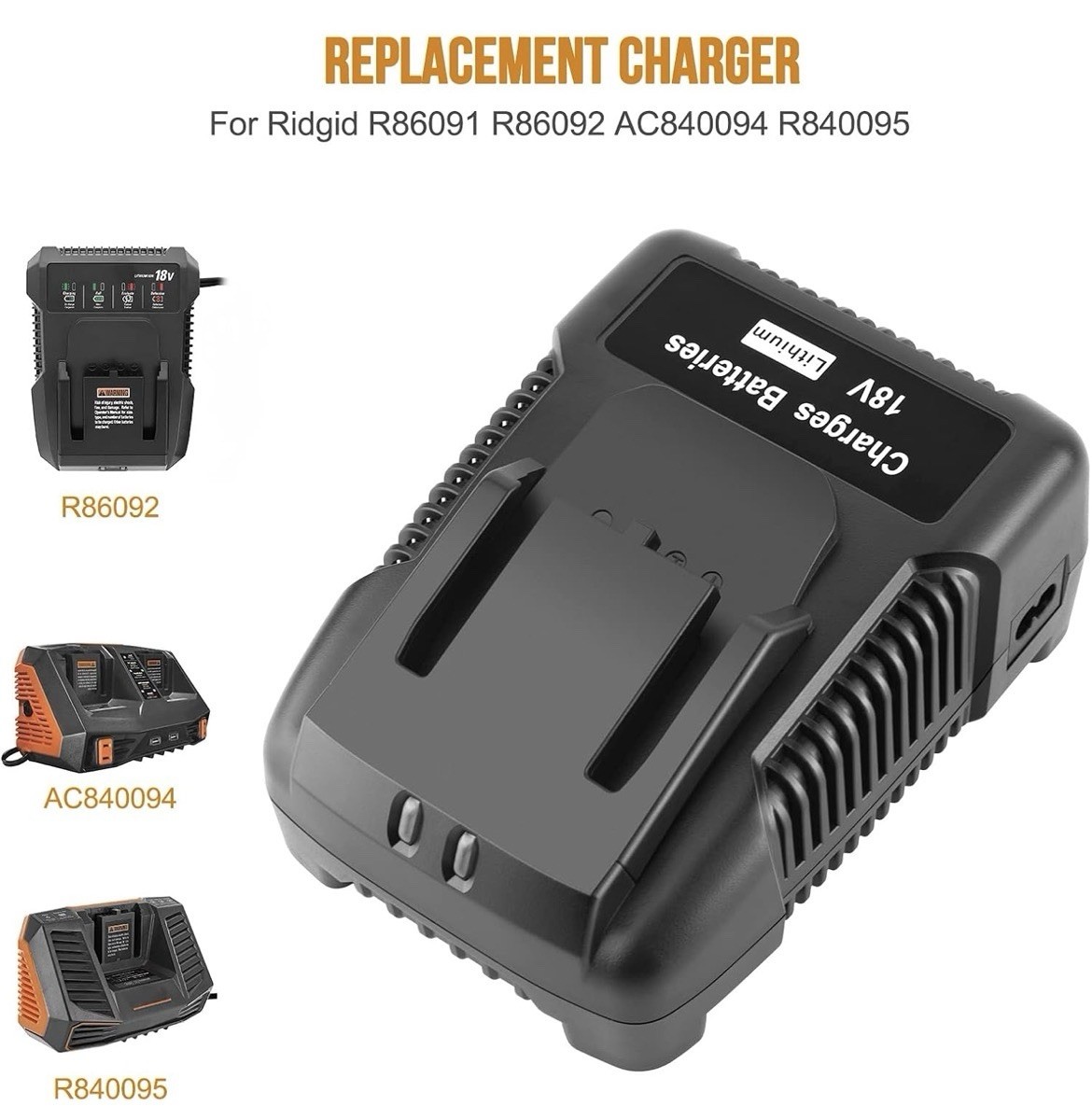 18V R86092 Fast Charger for RIDGID 18V Battery R840083 R840085 R840086 R840087
