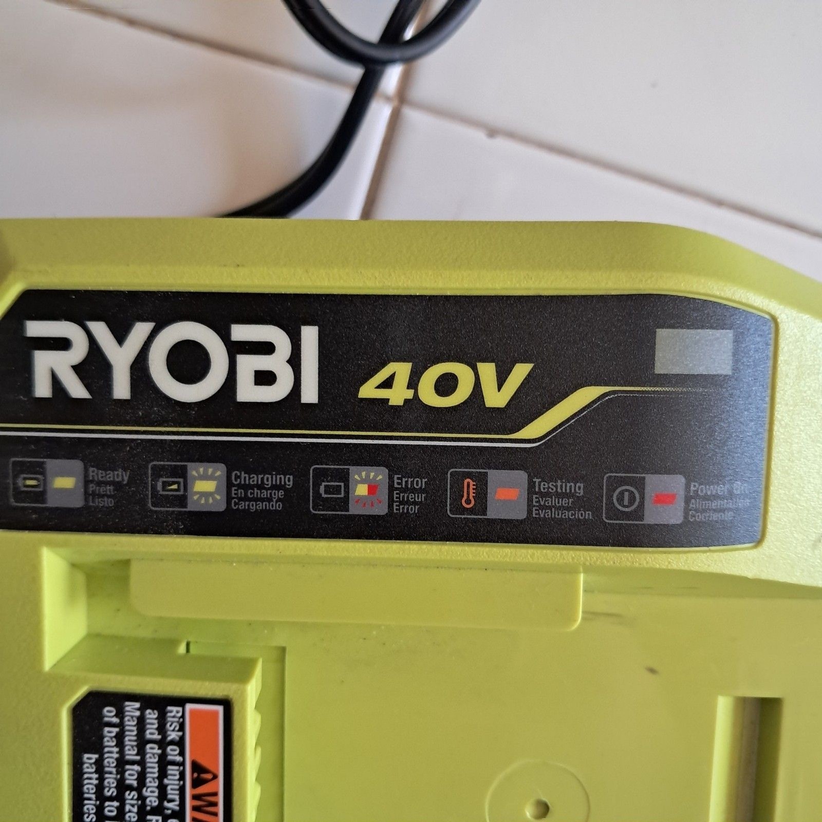 Ryobi 40V Lithium Ion Fast Battery Charger Model OP408VNM