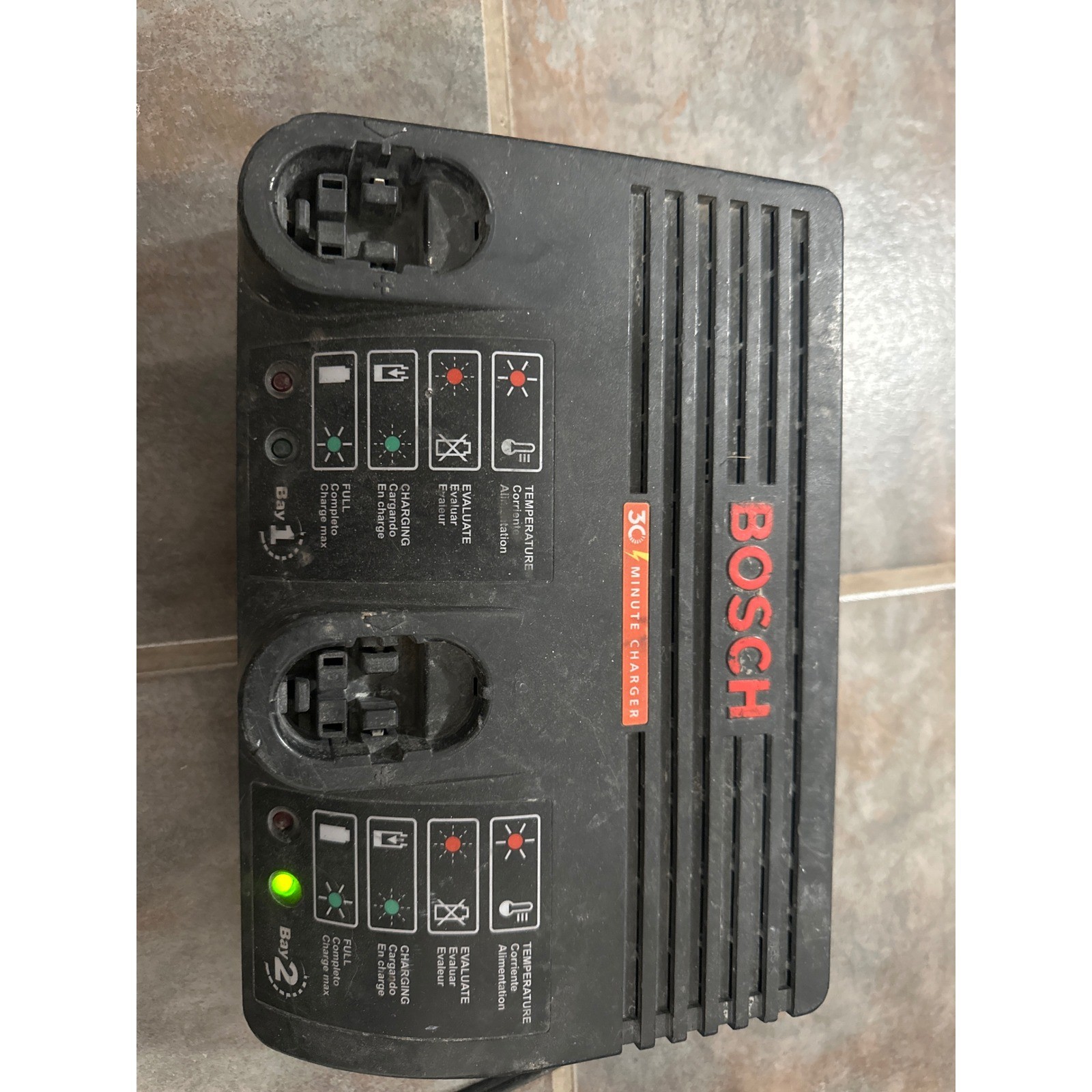 Bosch Dual Bay 30 Minute Rapid Battery Charger Black Power Tool Station