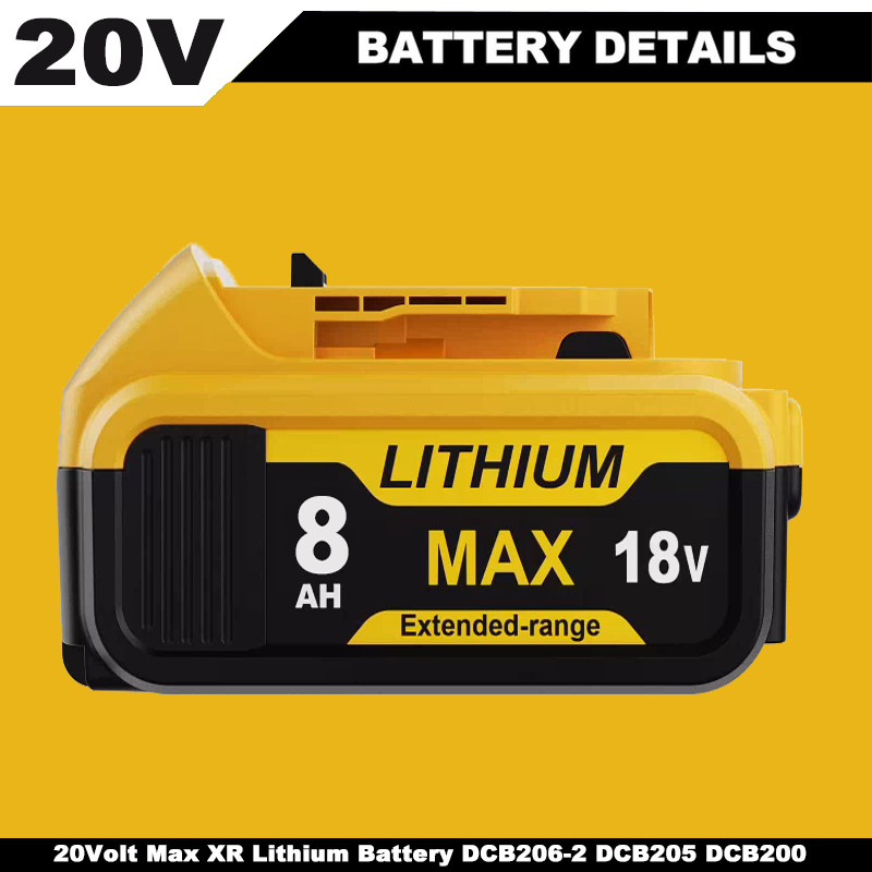 ✅For DeWalt 20V 20 Volt Max 8.0AH Lithium Ion Battery DCB206-2 DCB205-2 DCB200-2