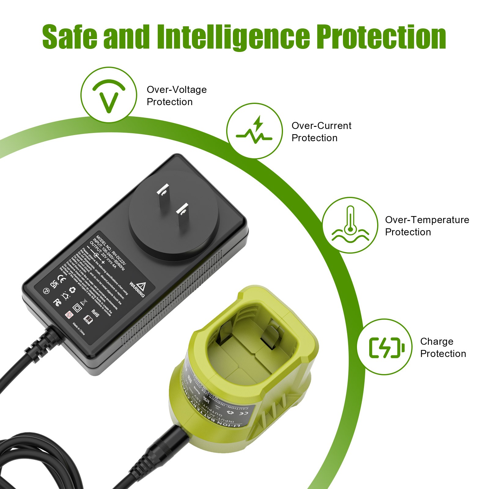 For RYOBI P108 18V One Plus High Capacity Lithium-ion 6.0Ah Battery Dual Charger