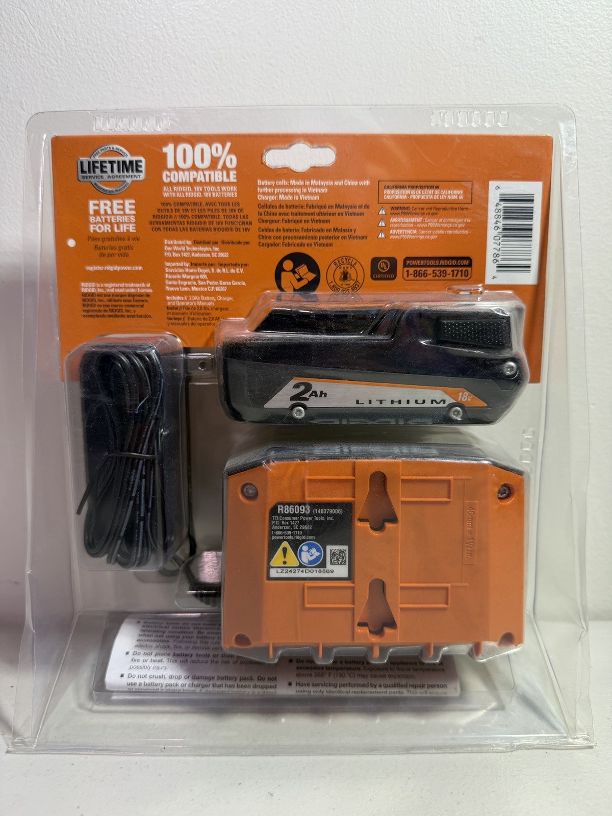 RIDGID 18V 2.0 Ah Lithium-Ion Battery + Charger Starter Kit AC9302