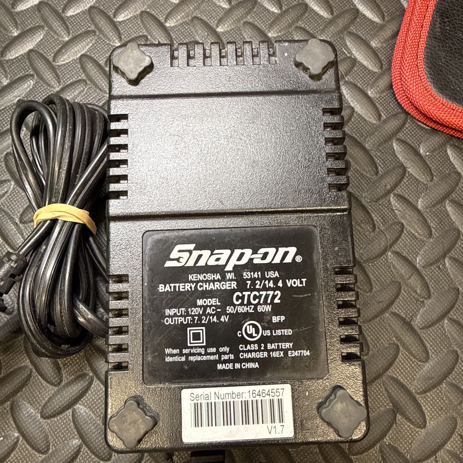 Snap-on CTC772 Lithium Battery Charger 7.2V 14.4V MicroLithium Red Black