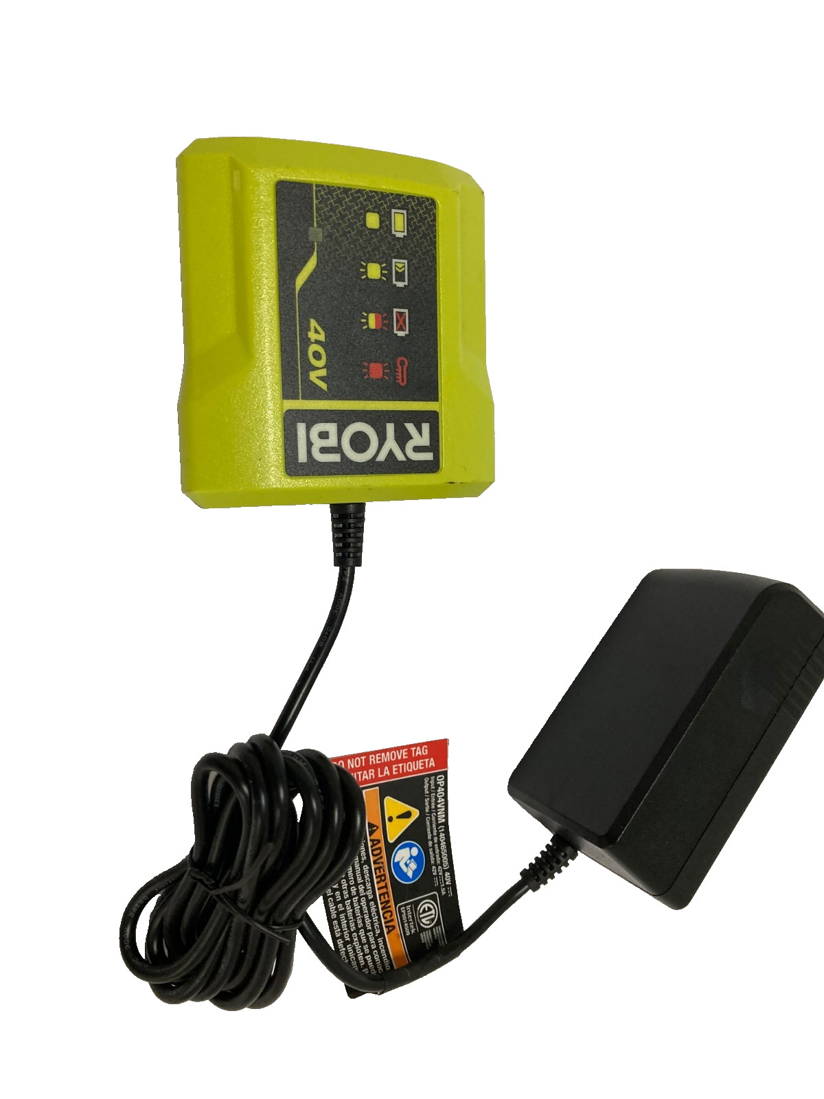 Ryobi OP404VNM 40V Rapid Lithium-Ion Battery Charger – Green, Model 140465005