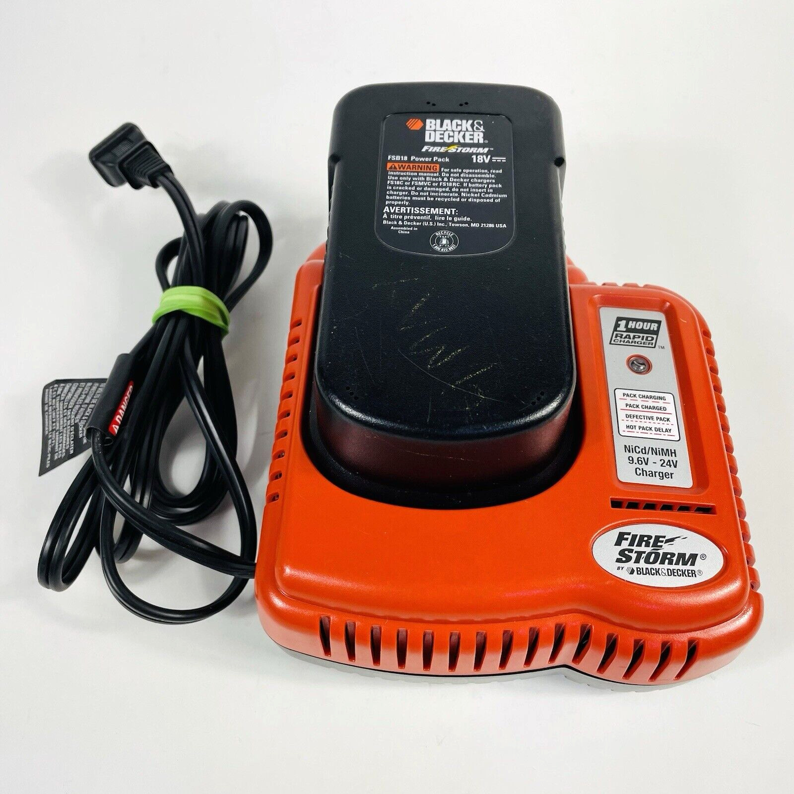 Black & Decker Fire Storm 9.6V-18V Ni-Cd Battery and Rapid Charger