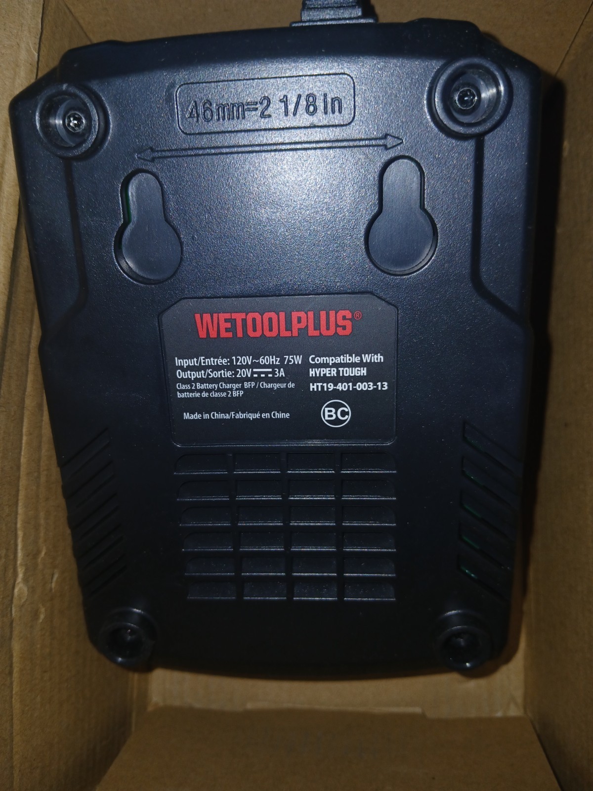 Wetoolplus 20V Fast Charger for Hyper Tough 20V Max Battery HT19-401-003-13 3A 7