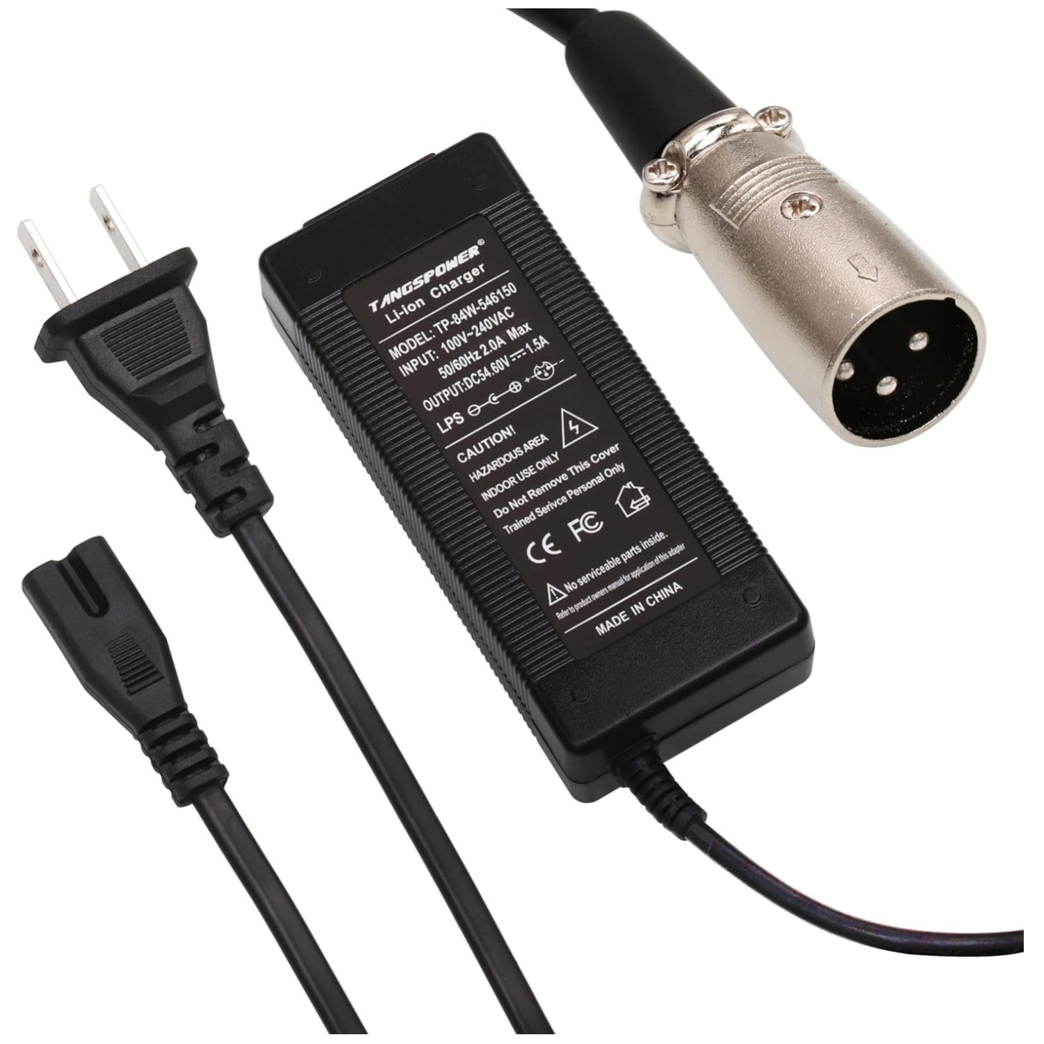 54.6V XLR 3-pin Charger 1.5A for 48V Lithium Battery