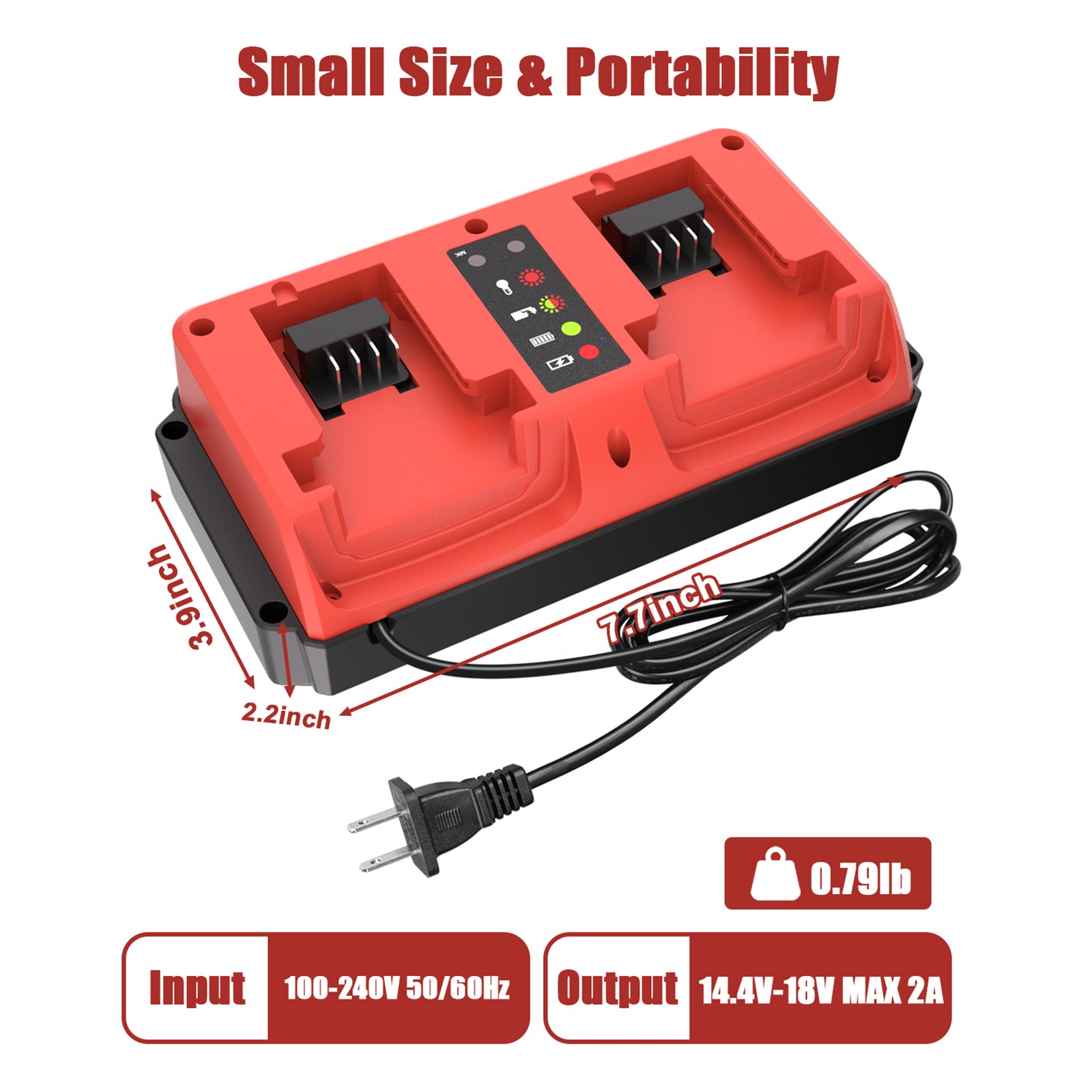 18V Dual Bay Simultaneous Charger for Milwaukee 18V M18 Battery 48-11-1850