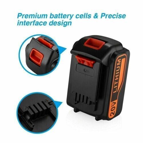 2-PACK 4.0AH 20V LITHIUM BATTERY FOR BLACK AND DECKER 20 VOLT LBXR20 LB20 LI-ION